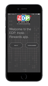 EDP Hotels App on a smartphone