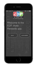 EDP Hotels App on a smartphone